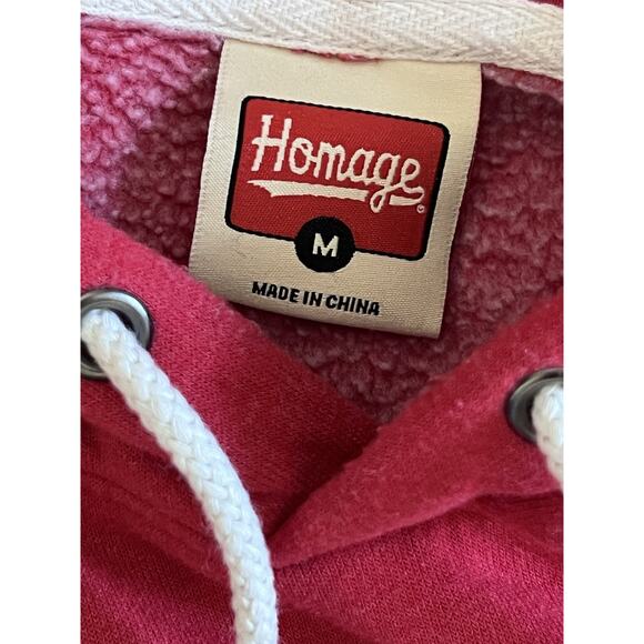 Homage Hoodie size Medium Red Long Sleeve Sweatshirt Long Sleeve - Picture 5 of 7